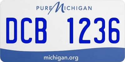 MI license plate DCB1236