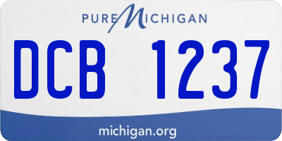 MI license plate DCB1237