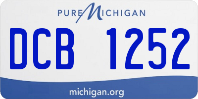 MI license plate DCB1252