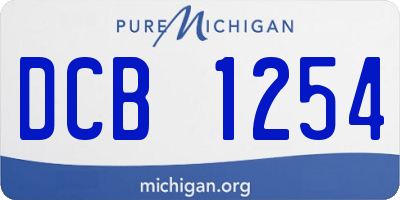 MI license plate DCB1254