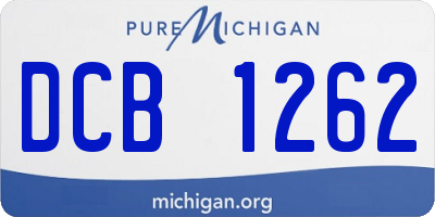 MI license plate DCB1262