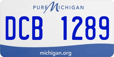 MI license plate DCB1289