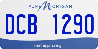 MI license plate DCB1290