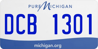 MI license plate DCB1301
