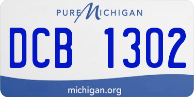 MI license plate DCB1302