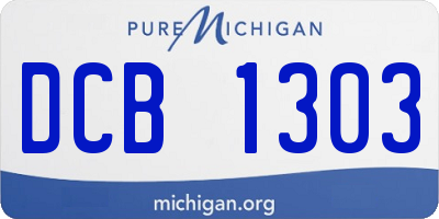 MI license plate DCB1303