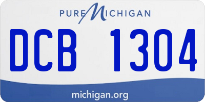 MI license plate DCB1304
