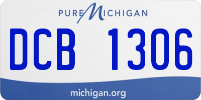 MI license plate DCB1306