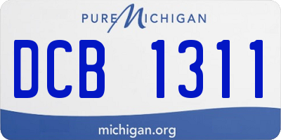 MI license plate DCB1311