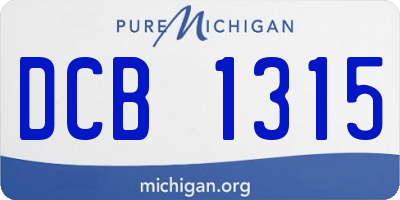 MI license plate DCB1315