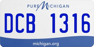 MI license plate DCB1316