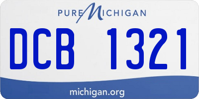 MI license plate DCB1321