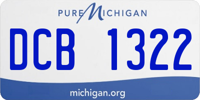 MI license plate DCB1322