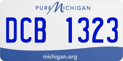 MI license plate DCB1323
