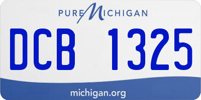 MI license plate DCB1325