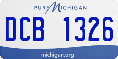 MI license plate DCB1326