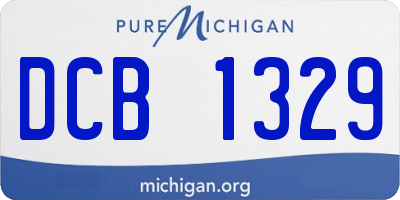 MI license plate DCB1329