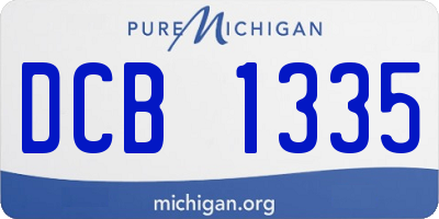 MI license plate DCB1335