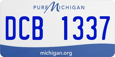 MI license plate DCB1337
