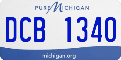 MI license plate DCB1340