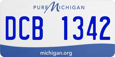 MI license plate DCB1342