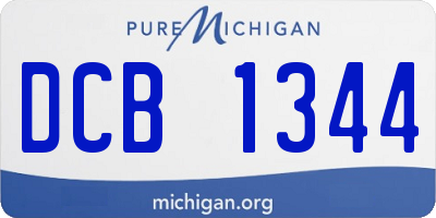MI license plate DCB1344