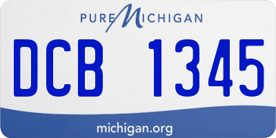 MI license plate DCB1345