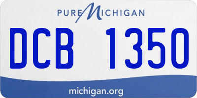 MI license plate DCB1350