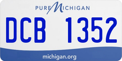 MI license plate DCB1352