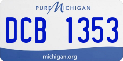 MI license plate DCB1353