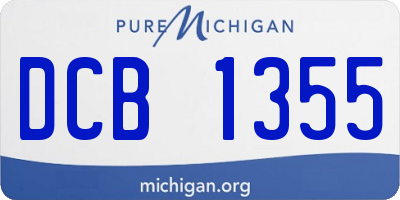 MI license plate DCB1355