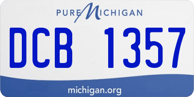MI license plate DCB1357