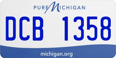 MI license plate DCB1358