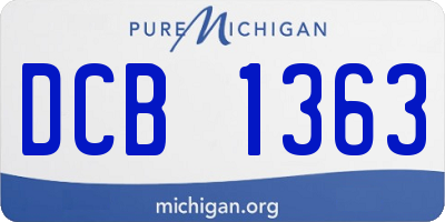MI license plate DCB1363