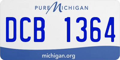 MI license plate DCB1364