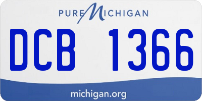 MI license plate DCB1366