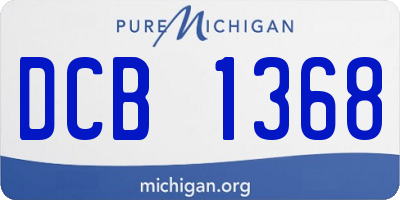 MI license plate DCB1368