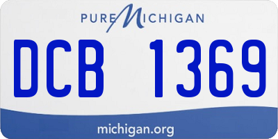 MI license plate DCB1369