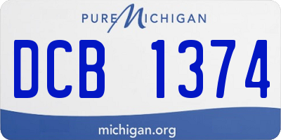 MI license plate DCB1374