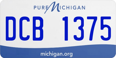 MI license plate DCB1375
