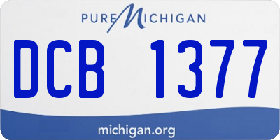 MI license plate DCB1377