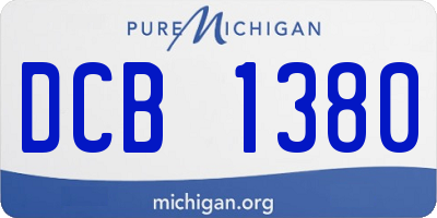 MI license plate DCB1380