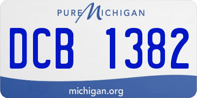 MI license plate DCB1382
