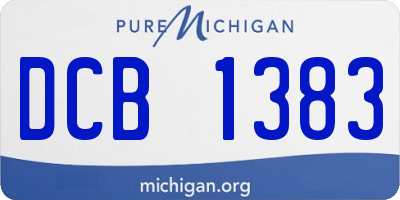 MI license plate DCB1383