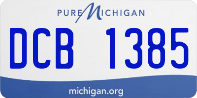 MI license plate DCB1385