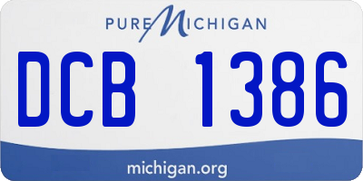 MI license plate DCB1386