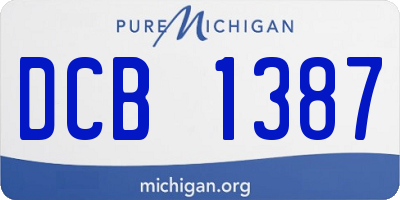 MI license plate DCB1387