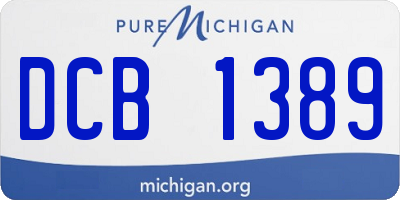 MI license plate DCB1389