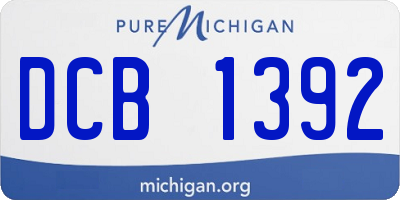 MI license plate DCB1392