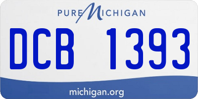MI license plate DCB1393